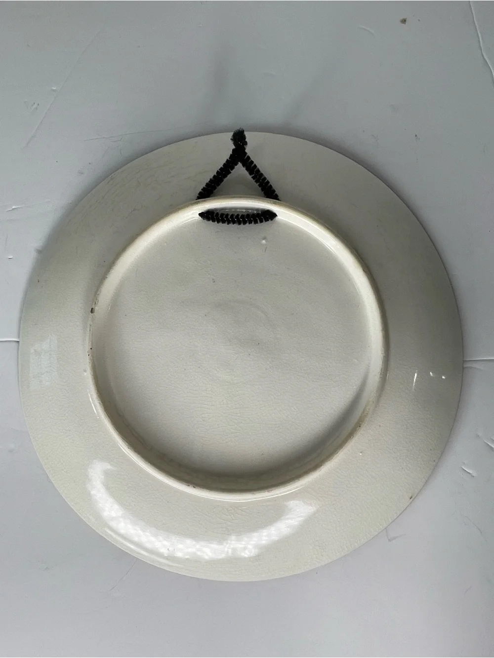 Vintage Majolica Style Hanging Plate Cottagecore Cottage 8.75” 3D Vantage Japan
